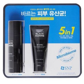 SNP 마이크로 바이옴 타임리스 블랙 옴므 올인원 2종세트 옴므올인원 100ml X 120ml, 1개