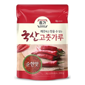 종가 국산 고춧가루 순한맛, 1개, 200g