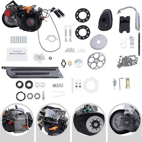 TFCFL 자전거 정비도구 공구세트 미국산 100cc 4행정 가솔린 엔진 키트 싱글 실린더 가스 바이크 모터 공랭식 체인 구동 스쿠터 DIY 변환, 1개