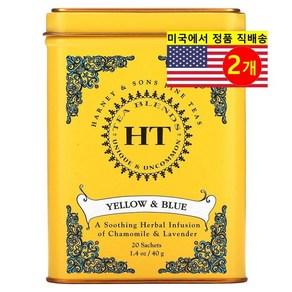 Haney & Sons HT 블렌드 옐로우 블루 카모마일 라벤더 허브 티 무카페인 20개입 40g 1개, 2개