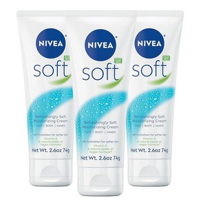 Nivea 니베아 소프트 리프레싱 모이스처라이징 올인원 크림 74g 3팩