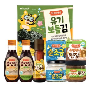 [아이배냇] 보들김(2gX10봉)+순간장 국물1개+비빔1개+소금1개+된장1개+참기름1개, 1세트, 755g, 김+간장2종+된장+소금+참기름