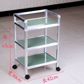 선반대 바퀴 달린 식당카트 트롤리 음식카트 주방 다용도 핸드 무빙 서빙카미용실은 만향륜 주방 손수레 다층 가정용 공용으로 화물차를 이용할 수 있다, 연두무지스몰가로42폭30높이65개, 1개
