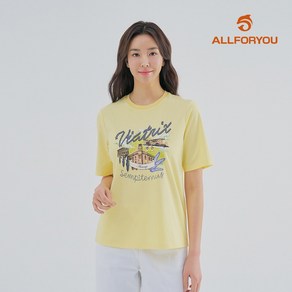 [올포유] [모델착장] 여성 프린팅 라운드 반팔 티셔츠 ALTRM4451-203