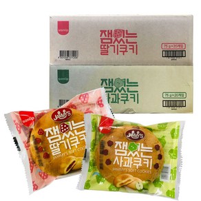 삼립 1+1 잼있는사과쿠키75gx20개+잼있는딸기쿠키75gx20개, 1세트, 75g