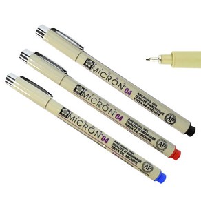 [희망상점] 사쿠라 피그마 마이크론 04 만화 드로잉 일러스트 캘리그라피 펜 0.4mm, 1개, 검정