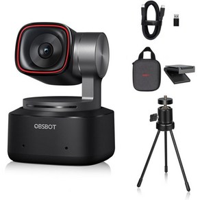 OBSBOT Tiny 2 AI 기반 PTZ 4K 웹캠 1/1.5인치 CMOS 4배 더 빠른 포커스 USB 3.0 10배 데이터 전송 음성 제어 W 테이블 미니 삼각대