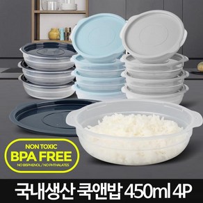 냉동밥 보관용기 전자렌지 밀폐 소분용기 투명 4p, 1개