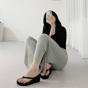 [빅사이즈여성] ~130까지 실키슬릿통팬츠 시원하고 쭉쭉 늘어나는 올사이즈통바지 빅사이즈까지 스타일나는 옆트임 와이드