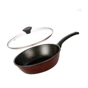 바니니 메가스톤 IH 궁중팬 + 유리뚜껑 2종세트 28cm 인덕션겸용 웍 튀김팬, 1개