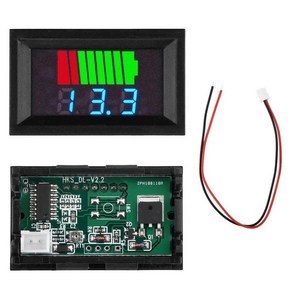 LED 디지털 배터리 잔량 표시기 납산 리튬 배터리 용량 감지기 계량기 모니터 DC 6V-72V 자동차 전압계 테스터, 1개