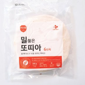 또띠아랩 CJ 이츠웰 밀품은또띠아 6인치 12장, 5개, 240g