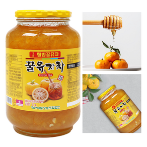 자연톡 꿀 유자차 유자청 고흥 웰빙 전통차, 2000g, 1개입, 1세트