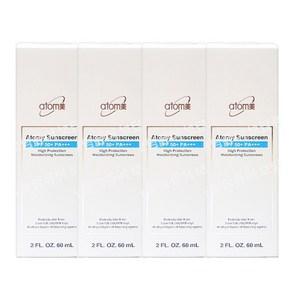 애터미 선크림 화이트 60ml X 4개 +포켓 물티슈 선물, 3개