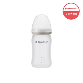 더블하트 모유실감 실리콘 유리젖병(노꼭지) 160ml 프리미엄 라인, 2개