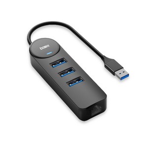 베이식스 4in1 USB3.0 허브 + 기가비트 랜젠더 RJ45 노트북 인터넷 젠더 컨버터 연결단자C타입