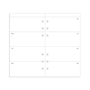 데이스테이션 6공 A6 B6 다이어리 바인더 주간계획 위클리 속지, 120g, 4. 가로 넓은심플