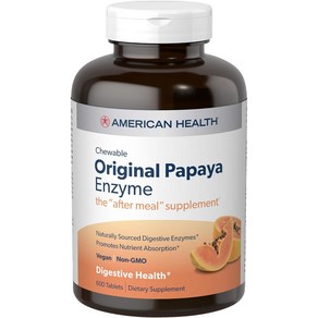 아메리칸 헬스 파파야 엔자임 오리지널 츄어블 600정 Papaya Digestive Enzyme Chewable, 1개, 기본