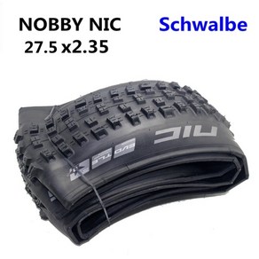 튜브리스 타이어 자전거 Schwalbe NOBBY NIC 산악 오프로드 27.5*2.35 블랙 폴딩 1 개 쌍, 1개 27.5x2.35, 1개