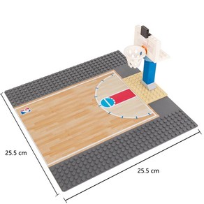 레고 호환 블록 스포츠 NBA 농구 골판지 프레임 중국 부품 블록 피규어 모형, 농구 하프코트+골대, 1개