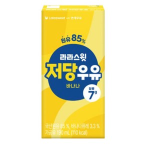 라라스윗 저당 우유 바나나, 24개, 190ml