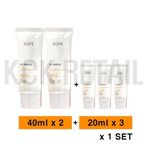 아이오페 유브이 쉴드 선 프로텍터 선크림 SPF50+ PA++++, 140ml, 1세트