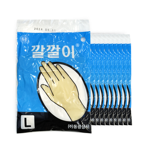 동광 깔깔이 장갑 파마 염색 미용장갑 10개묶음, 1개, L