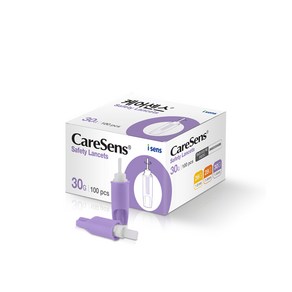 아이센스 케어센스 일회용 멸균 자동 채혈침 안전란셋 랜싯 30G 100개입, 1세트