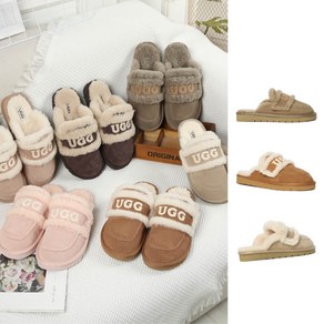 호주 D&K UGG 에린 스커프 바이올렛 시어링 니트 로고 어그 슬리퍼 여성 겨울 슬리퍼 D&K UGG DK143