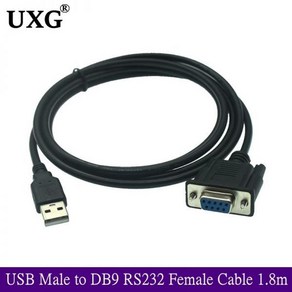 USB Male To DB9 RS232 COM 암 케이블 어댑터 변환기 Win 7 8 10 Po 시스템 지원, 01 1.8M