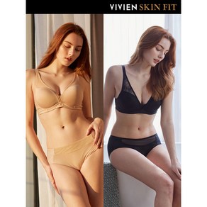 비비안 크로스리프팅 노와이어 브라 팬티 여자 속옷 세트 4종