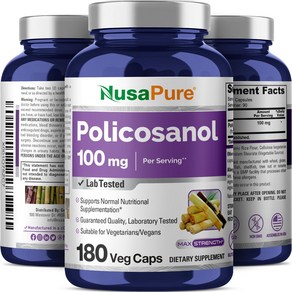 NusaPue Policosanol 100mg 누사푸어 폴리코사놀 100mg 180캡슐, 1개, 180정