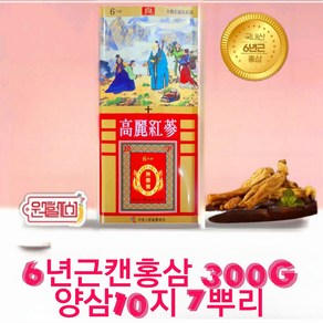 양삼 6년근캔홍삼 300g [10지 7뿌리] 6년 캔홍삼 건홍삼 6년홍삼 4시이전 결제시 당일발송, 1개