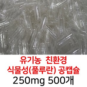 라이프건강 유기농공캡슐(250mg 500개) 식약허가통과 투명, 250mg, 1개