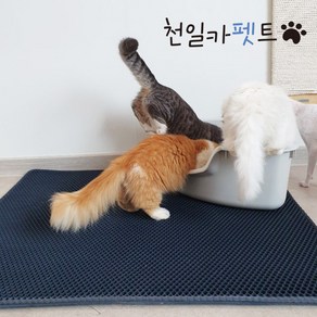 천일 90cm x 113cm 초특대형 고양이 사막화방지 모래매트, 스카이(뚫린거), 1개