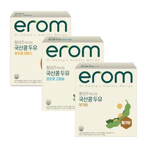 이롬 황성주 국산콩 두유 3종 ( 무가당 + 검은콩고칼슘 + 호두아몬드 ), 48개, 190ml