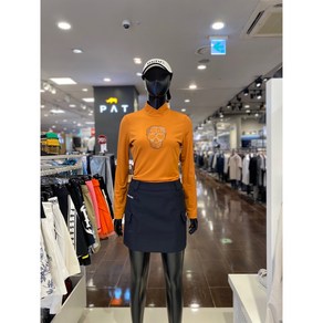 5F [신사] 파사디 골프 여성 24FW 핫피스포인트 변형하이넥 티셔츠 일상 골프웨어 오렌지 P24STP106X