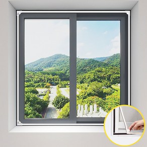 타리홈스 원하는 사이즈 조절 셀프시공 자석 창문 방충망, 화이트