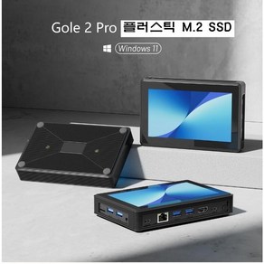 GOLE PRO2 PRO2+ 미니 PC Windows 11 컴퓨터 16GB DDR 128GB 256GB 5.5인치 모니터 내장형, PRO2 플라스틱케이스 16G+256G