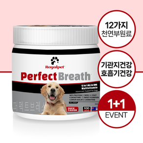 퍼펙트브레스 강아지 기관지 영양제 반려견 면역력 90g 1+1, 1개