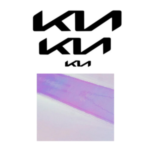 [주주파츠몰] 기아 핸들 본넷 트렁크 KIA 이니셜 보호용 패널 데칼 스티커 홀로그램 스포티지 NQ5 호환 용품, 홀로그램(핑크), 1개
