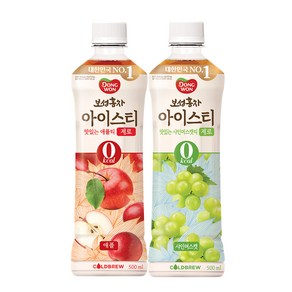 [동원] 보성홍차 아이스티 제로 애플 500ml 12개 + 샤인머스캣 500ml 12개