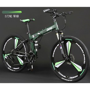 지프 JEEP 접이식 자전거 충격 흡수 MTB 로드 바이크, 24단, 26인치, Y-폴딩 블랙 레드, 1개