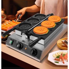 동전 빵 기계 십원빵 10원 빵 틀 전기 풀빵 한국 노점, 가스 3홀 원화 패턴+1kg 파우더