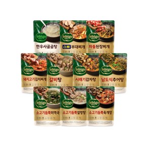 비비고 국탕찌개 10종(한우사골곰탕+스팸부대찌개+차돌된장찌개+돼지김치찌개+갈비탕+시래기감자탕+남도식추어탕+듬뿍미역국+듬뿍설렁탕+듬뿍육개장), 1세트, 460g