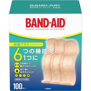 [밴드에이드 Band-Aid] BAND-AID(밴드에이드) 구급 반창고 쾌적 플러스 스탠다드 100매 단품