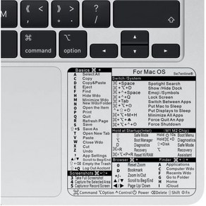 맥 OS 키보드 단축키와 호환되는 세븐일라인 비닐 스티커 오래 지속되는 잔여물 없는 접착제 올 맥북 에어 또는 프로 M1M2인텔 프리미엄 데칼2 PCS 투명, 맥 OS 키보드 단축키와 호환되는 세븐일라인 비닐 스티