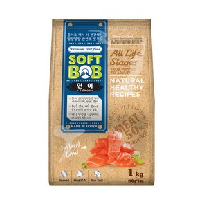 소프트밥 전연령 증기로 찐 사료, 연어, 1kg, 1개