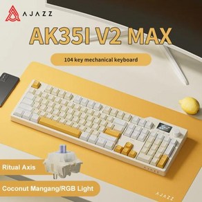 Ajazz RGB 트라이 모드 게임용 기계식 키보드 104 키 블루투스 24GHz 무선 게이머 키보드 노트북용 AK35I V2 MAX