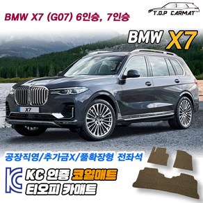 BMW X7 전차종 1세대 6인승 7인승 G07 확장형 코일매트 차량용 바닥매트 티오피카매트, 3열만, 그레이, X7 1세대 7인승 (G07) [2019.06~]